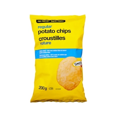 No Name Regular Potato Chips Less Salt 200 g, $1.00/100g