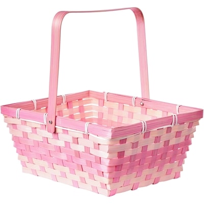 null Rectangular Bamboo Easter Basket - Pink 1 ea, $5.00/1ea