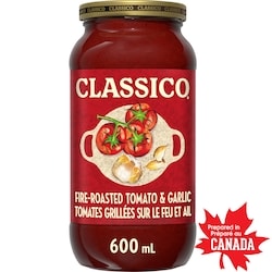 Classico Sauce pour pâtes tomates grillées sur le feu et ail 600 ml, 0,50 $/100ml