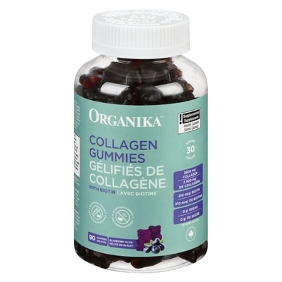 Organika Gélifiés de collagène délice de bleuet 90 ea, 0,28 $/1ch