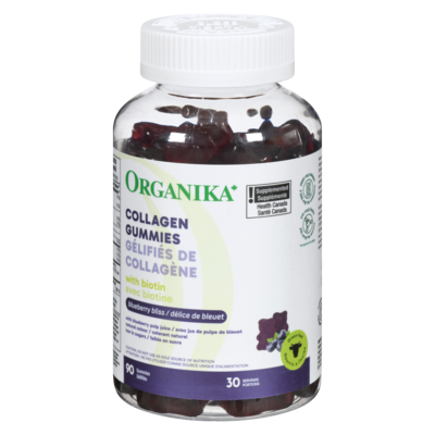 Organika Gélifiés de collagène délice de bleuet 90 ea, 0,28 $/1ch