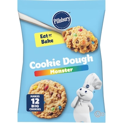 Pillsbury Monster Cookie Dough with Candy Pieces, Peanut Butter & Chocolate Chips, Ready to Bake, 12 ct 454 g, $0.99/100g