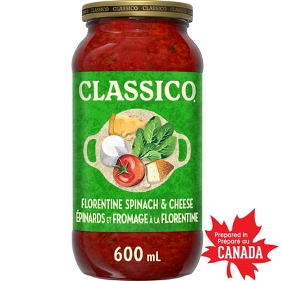 Classico Sauce pour pâtes épinards et fromage à la florentine 600 ml, 0,55 $/100ml