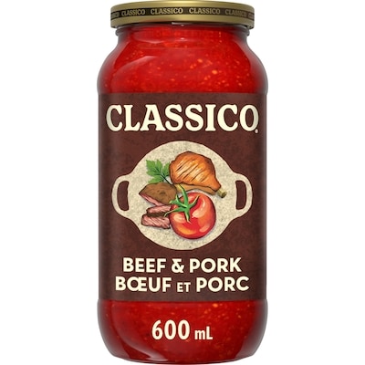 Classico Sauce pour pâtes bœuf et porc 600 ml, 0,50 $/100ml