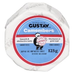 Monsieur Gustav Fromage camembert 23% m.g. 125 g, 5,59 $/100g