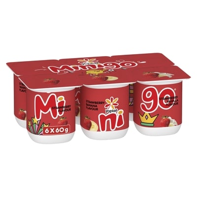 Yoplait Minigo Duo yogurt 2% Variety Pack, Strawberry/ Strawberry-banana/ Strawberry-Vanilla Flavour ,6ct 6x60.0 g, $1.33/100g