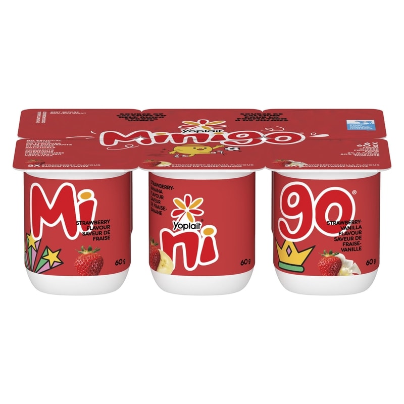 2% Minigo Duo Variety Pack, Strawberry/ Strawberry-banana/ Strawberry-Vanilla Flavour ,6ct