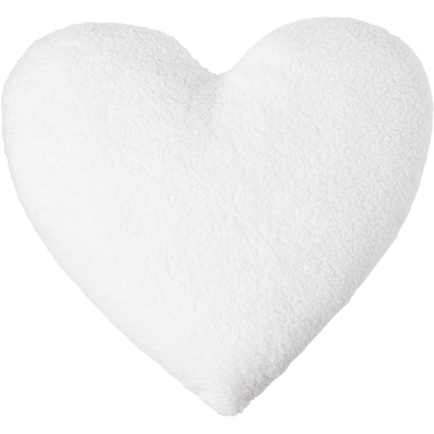 null Faux Sherpa Heart Pillow - White 1 ea, $10.00/1ea