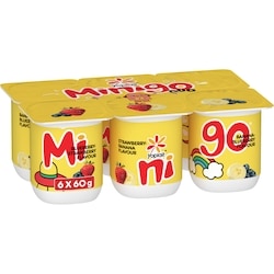 Yoplait 2% Minigo Duo Variety Pack, Blueberry-Strawberry/ Strawberry-Banana/ Banana-Blueberry Flavour ,6ct 6x60.0 g, $1.05/100g