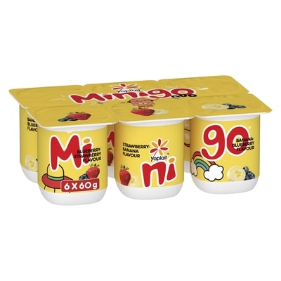 Yoplait 2% Minigo Duo Variety Pack, Blueberry-Strawberry/ Strawberry-Banana/ Banana-Blueberry Flavour ,6ct 6x60.0 g, $1.11/100g
