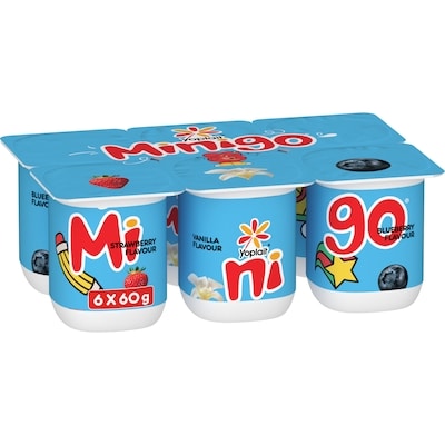 Yoplait 2% Minigo Duo Variety Pack, Strawberry/Vanilla/Blueberry Flavour,6ct 6x60.0 g, $1.05/100g