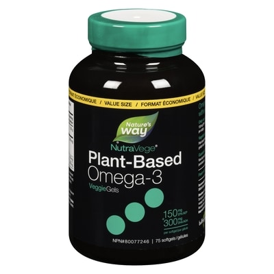 Nature's Way Plant-Based Omega-3 Veggiegels Fresh Mint Flavour Value Size 75 ea, $0.93/1ea