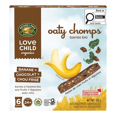 Barres collation banane + chou frisé au chocolat Oaty Chomps