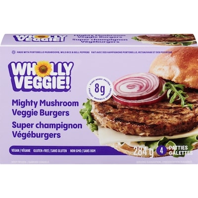 Wholly Veggie Mighty Mushroom Veggie Burgers 284x284.0 g, $2.81/100g