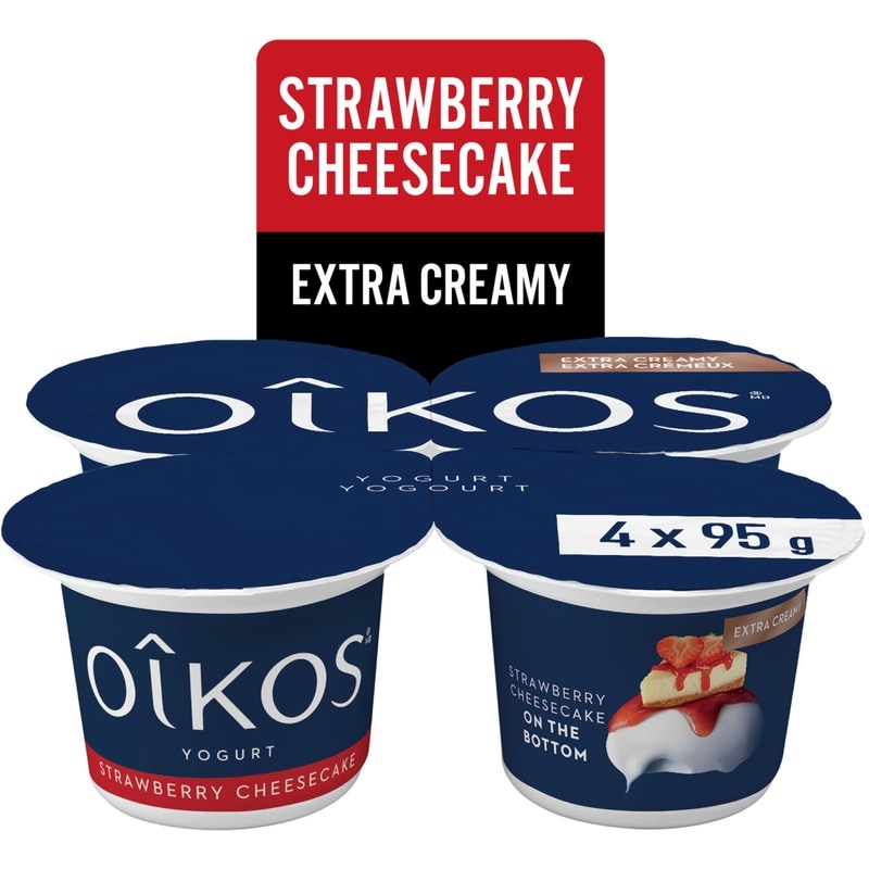 Strawberry Cheesecake Extra-creamy Yogurt, 4x95g