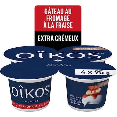 Oikos Yogourt Extra-crémeux saveur gâteau au fromage à la fraise 380 g, 1,31 $/100g