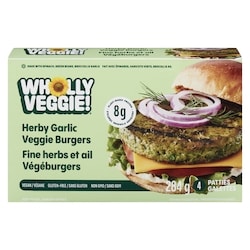 Wholly Veggie Fine herbs et ail végéburgers 284 g, 1,76 $/100g