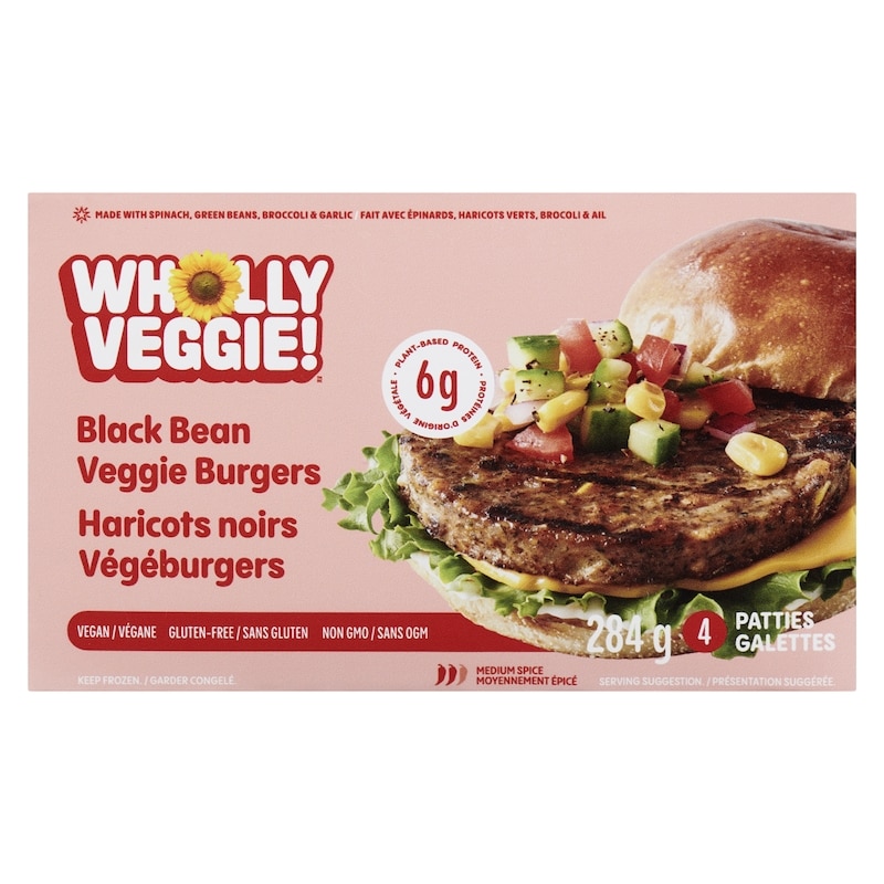 Black Bean Veggie Burgers Medium Spice