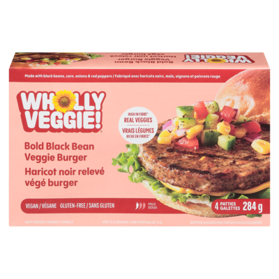 Wholly Veggie Haricots noirs végéburgers moyennement épicé 284 g, 2,81 $/100g