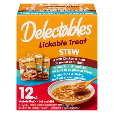Hartz Friandises délectables sous forme de ragoût pour chats emballage familial 12x40.0 g, 3,23 $/100g
