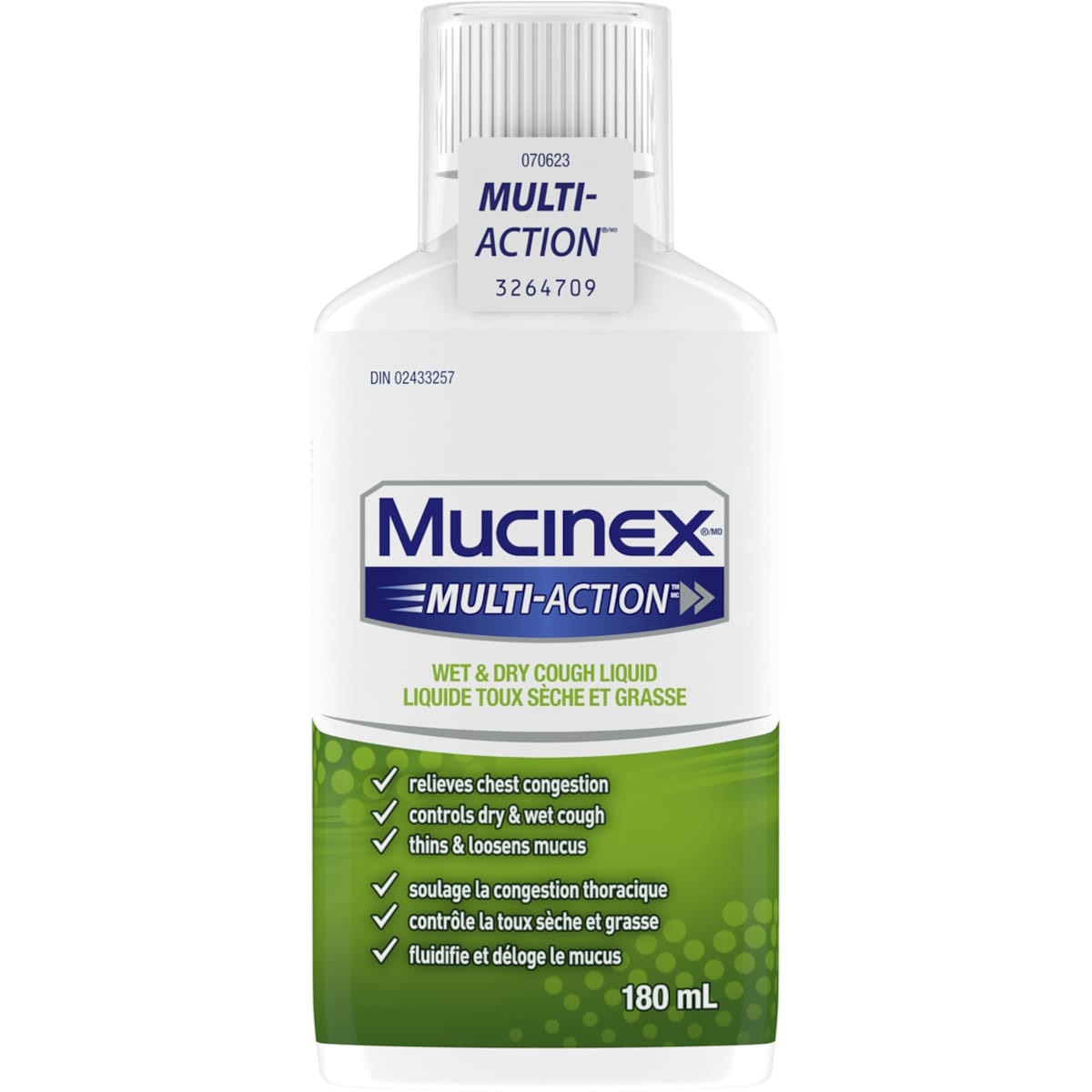 Mucinex MULTI-ACTION™ Wet & Dry Cough Liquid 180 ml, $9.99/100ml