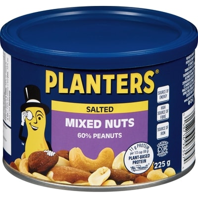 Planters Mixed Nuts Salted 225 g, $3.11/100g