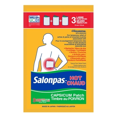 salonpas Hot Timbre au Poivron 3 ea, 3,66 $/1ch