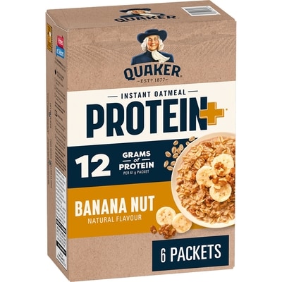 Quaker Gruau instantané Protéines+ Bananes et noix 366 g, 2,18 $/100g