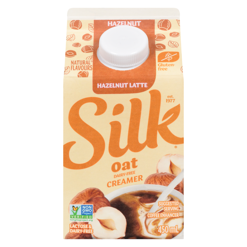 Silk Coffee Enhancer Hazelnut Latte Oat Dairy-Free Creamer - 450