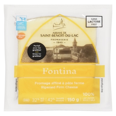 null Ripened Firm Cheese Fontina 32% M.F. 150 g, $4.33/100g