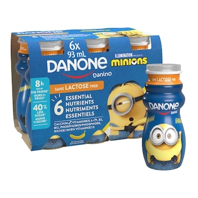 Danone Danino Kids Yogurt Drink, Banana, Lactose Free, Minions 558 ml, $0.59/100ml