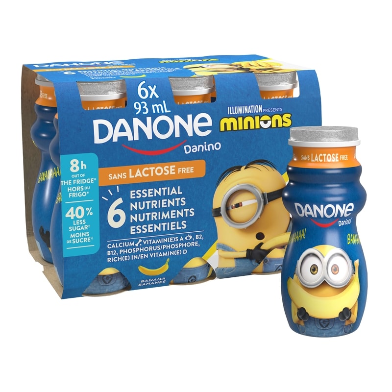 Danino Kids Yogurt Drink, Banana, Lactose Free, Minions