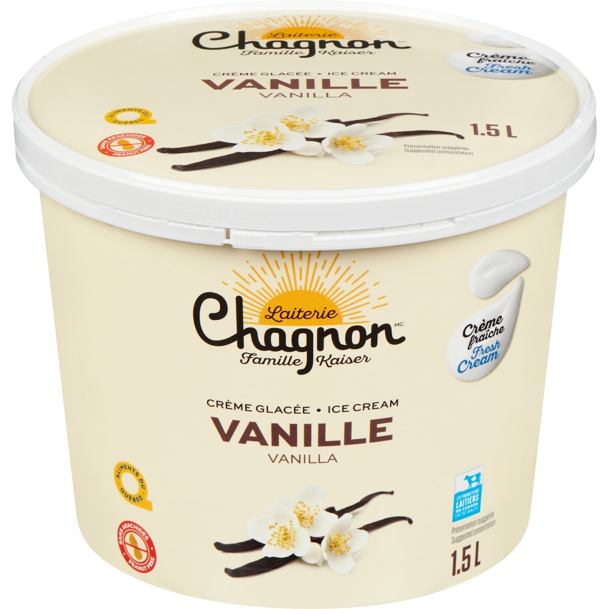 Chagnon Ice Cream Vanilla 1.5 l, $0.47/100ml