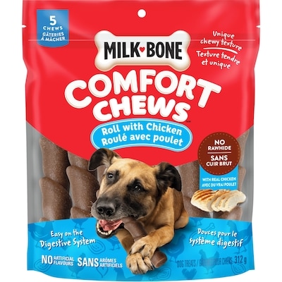 Milk-Bone Comfort chews gâteries pour chiens roulé avec poulet 312 g, 3,20 $/100g
