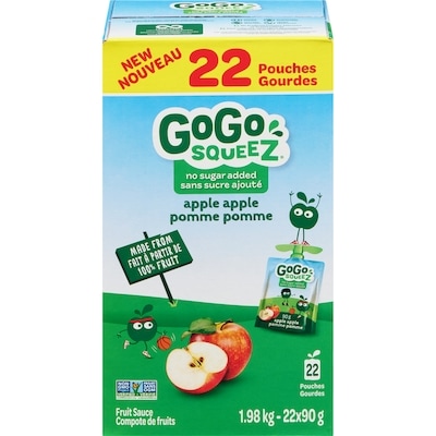 GoGo squeez Fruit Sauce Apple Apple 20x90.0 g, $1.00/100g