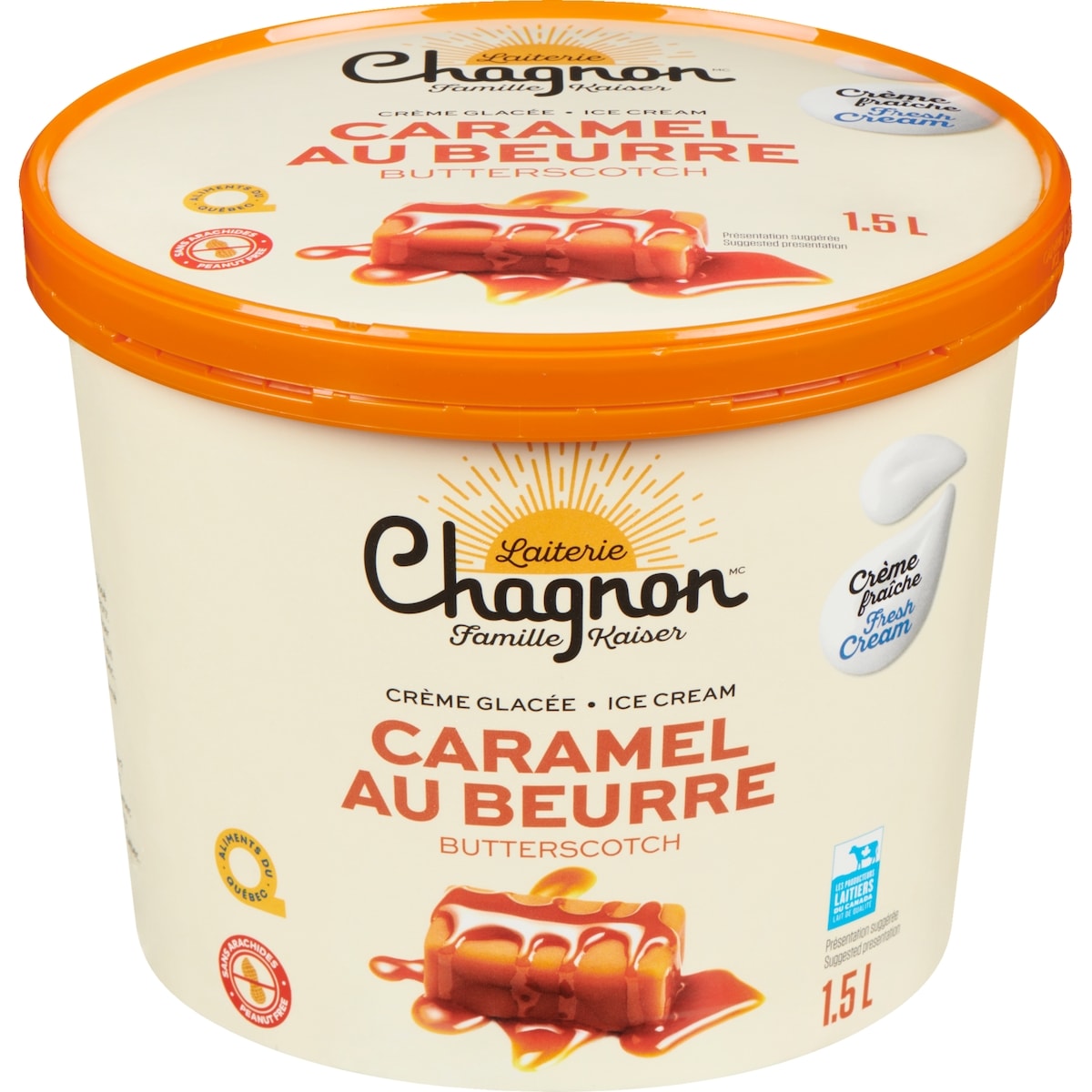 Chagnon Crème glacée caramel au beurre 1.5 l, 0,47 $/100ml