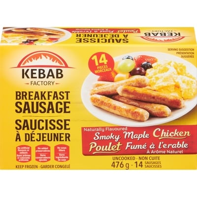 Kebab Factory Breakfast Sausage Naturally Flavoured Smoky Maple Chicken 476 g, $1.34/100g