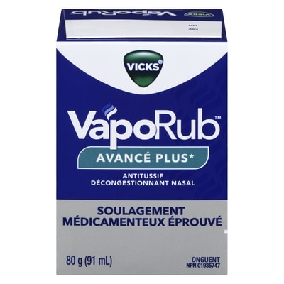 Vicks Vaporub Avancé Plus 80 g, 19,36 $/100g