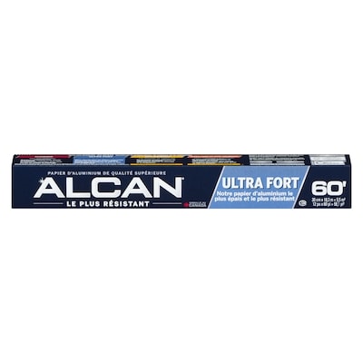 ALCAN Papier d'aluminium de qualité supérieure ultra fort extra résistant 30 cm x 18,3 m (5,5 m²) 1 ea, 9,50 $/1ch