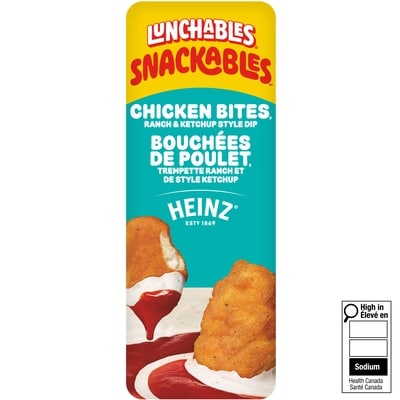 Kraft Snackables Chicken Bites, Ranch & Ketchup Style Dip 82 g, $5.18/100g