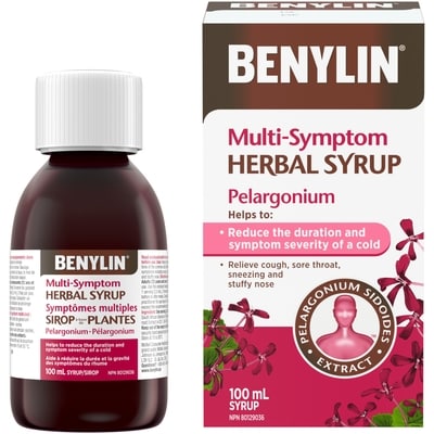 Sirop à base de plantes, Symptômes multiples, pélargonium