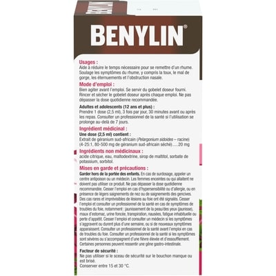 Sirop à base de plantes, Symptômes multiples, pélargonium