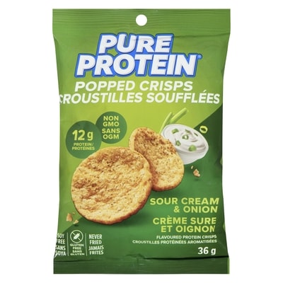 Pure Protein Popped Crisps Sour Cream & Onion 36 g, $11.08/100g