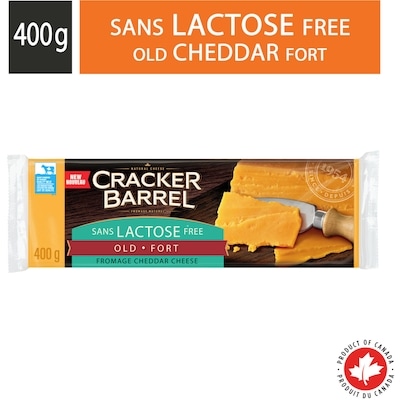 Cracker Barrel Fromage cheddar fort sans lactose 35 % m.g. 400 g, 2,12 $/100g