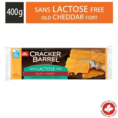 Cracker Barrel Sans lactose fromage naturel cheddar coloré fort 400 g, 2,00 $/100g