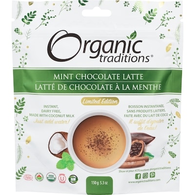 Organic Traditions Mint Chocolate Latte Limited Edition 150 g, $9.99/100g