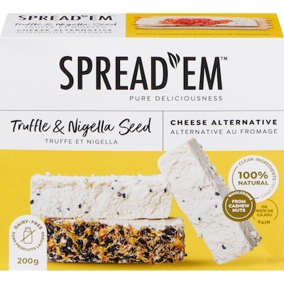 Spread 'Em Kitchen Co. Cheese Alternative Truffle & Nigella Seed 200 g, $6.50/100g