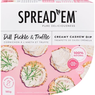 Spread 'Em Kitchen Co. Creamy Cashew Dip Dill Pickle & Truffle 185 g, $6.48/100g