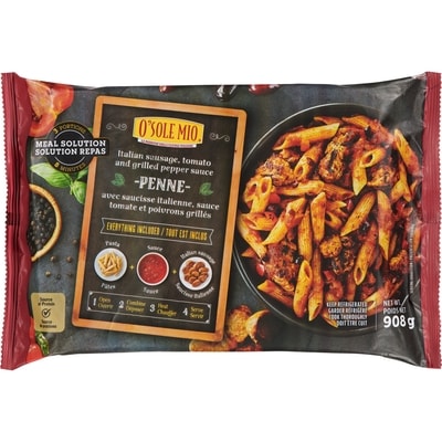 O Sole Mio Italian Sausage, Tomato And Grilled Pepper Sauce Penne 908 g, $1.65/100g