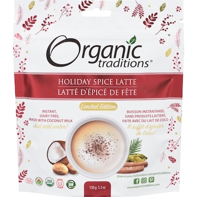 Organic Traditions Holiday Spice Latte Limited Edition 150 g, $9.99/100g
